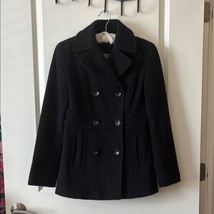 Black Double-Breasted Women's Coat